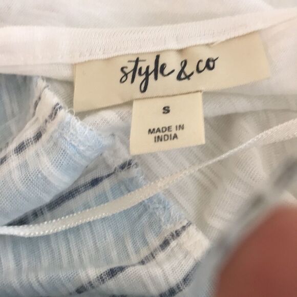 Style & Co Cotton Tiered Printed Top size Small - Picture 5 of 5